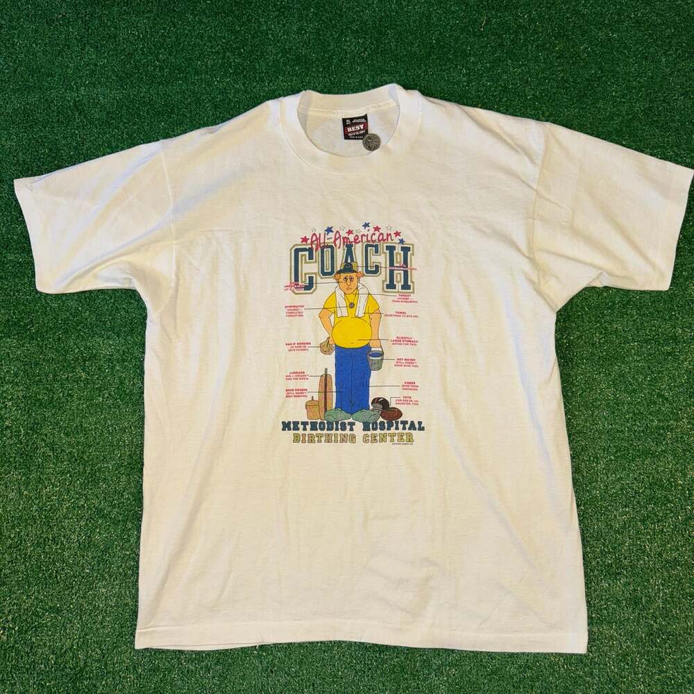 Vintage 1990s All-American Coach Hospital Birthing Center Graphic T-Shirt XL